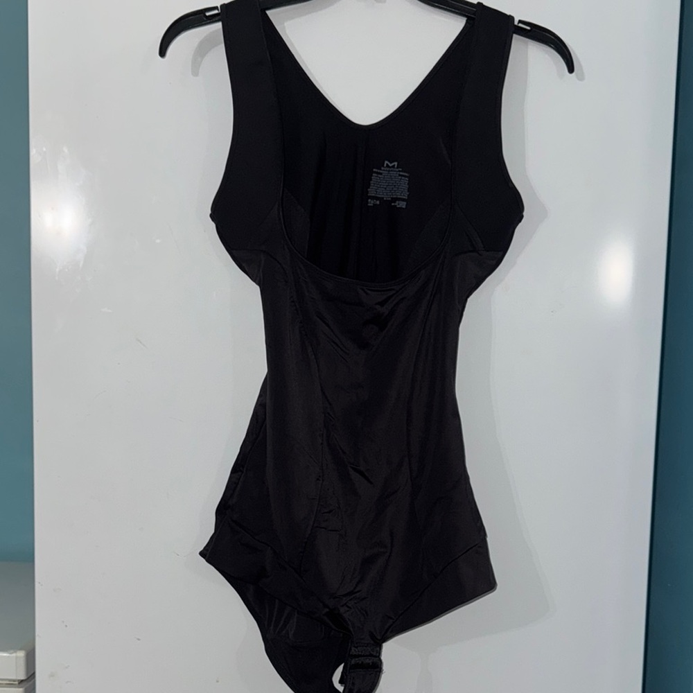 Maidenform Black Shapewear Bodysuit with V-Neckline